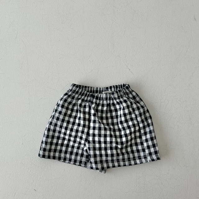 도러블베베::블랙체크반바지