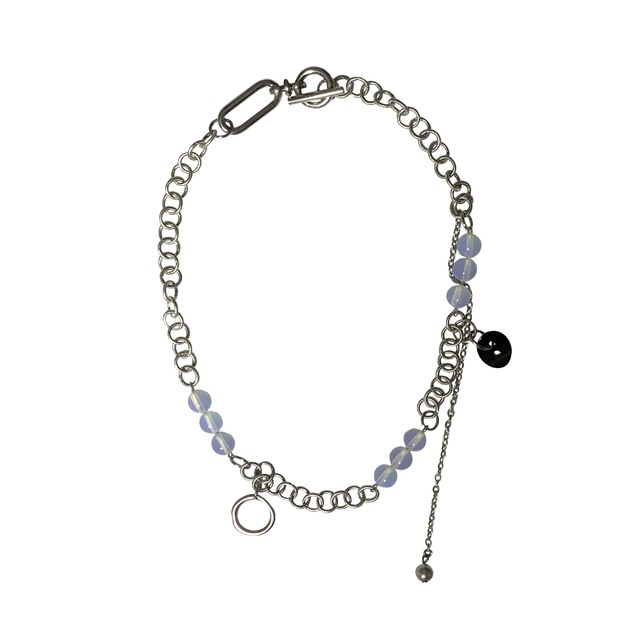 Piecerecordshop::Moonstone mix chain necklace