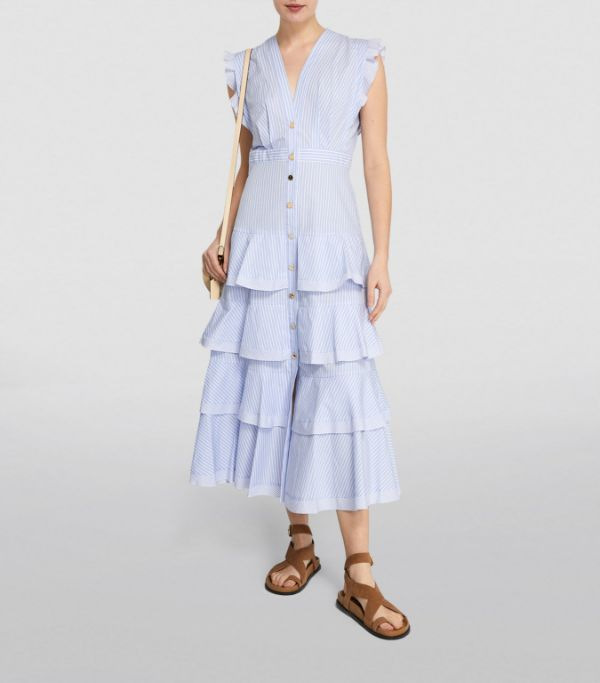 키키샵1988::24SS 러플 디테일 미디 드레스 Ruffle-Detail Midi Dress