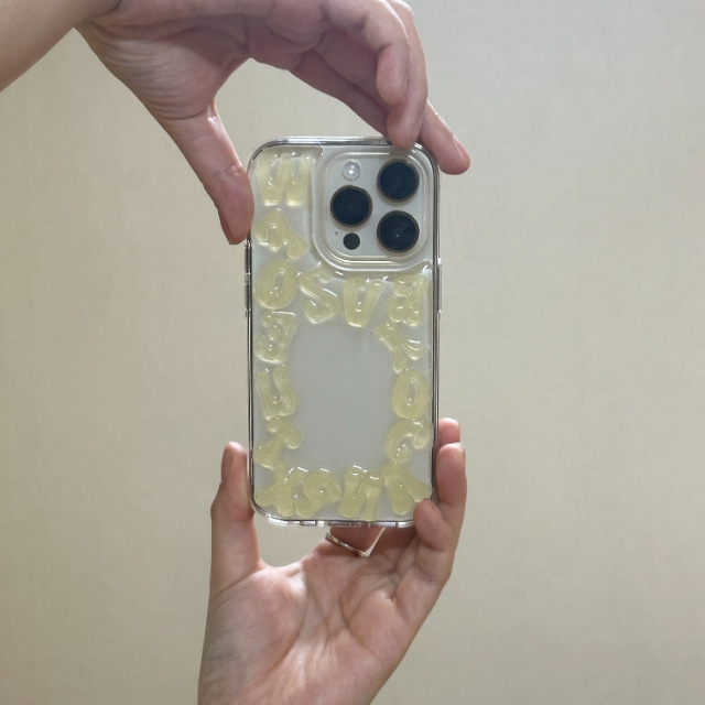 : DEAR, MY SONG :||[CLEAR YELLOW] BLAH BLAH alphabet phonecase