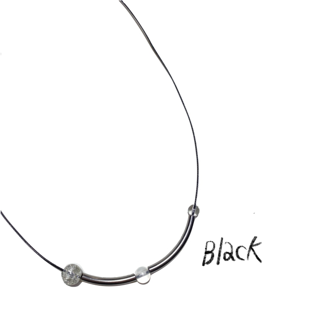 Crystal White ball -Silver bar BLACK