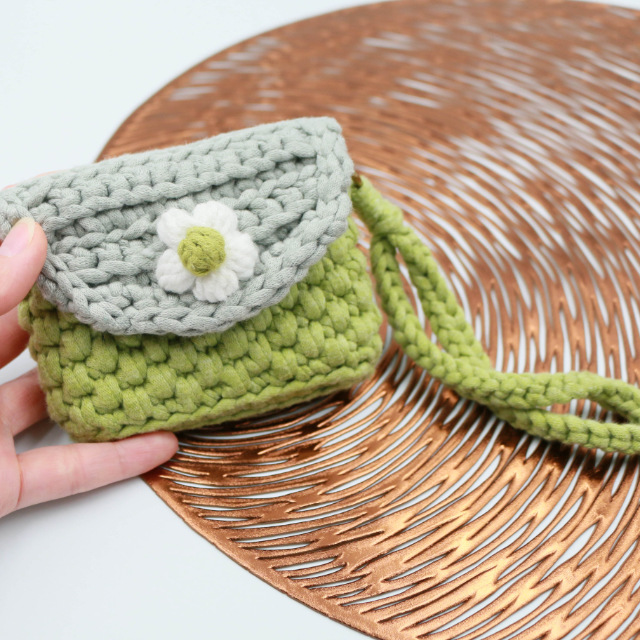 뜨개 꽃 카드지갑