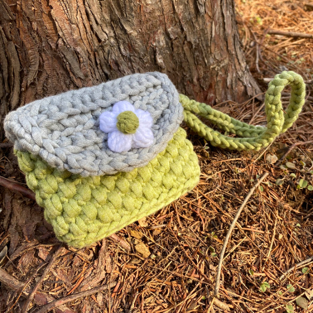 뜨개 꽃 카드지갑