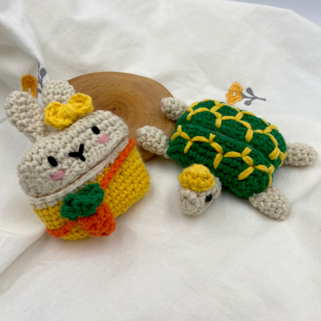 토끼와 거북이 에어팟 뜨개 케이스 