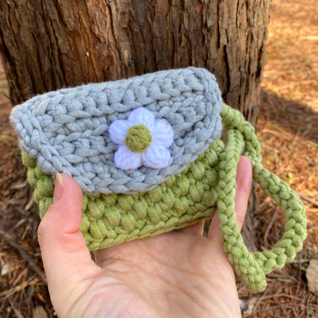 뜨개 꽃 카드지갑