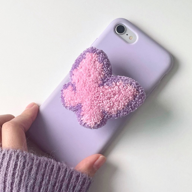 purple pink butterfly pom griptok