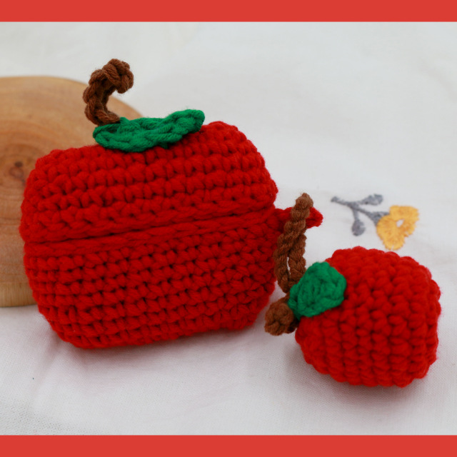 빨강빨강 홍사과 / 초록초록 풋사과 에어팟 뜨개 케이스
