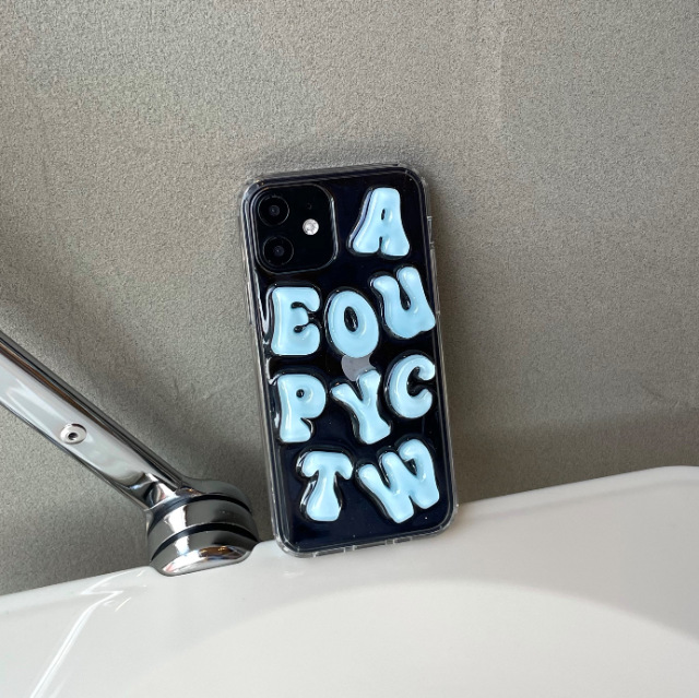 cute alphabet phonecase (A ver.) blue
