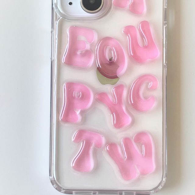 cute alphabet phonecase (B ver.) hotpink