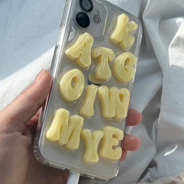 cute alphabet phonecase (A ver.) yellow