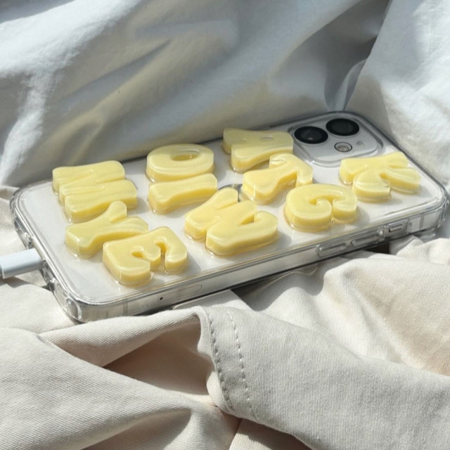 cute alphabet phonecase (A ver.) yellow