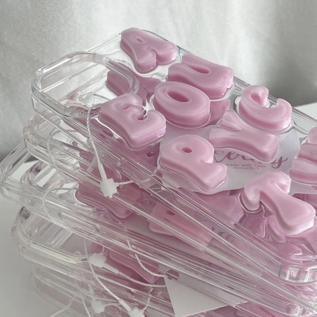 cute alphabet phonecase (A ver.) pink