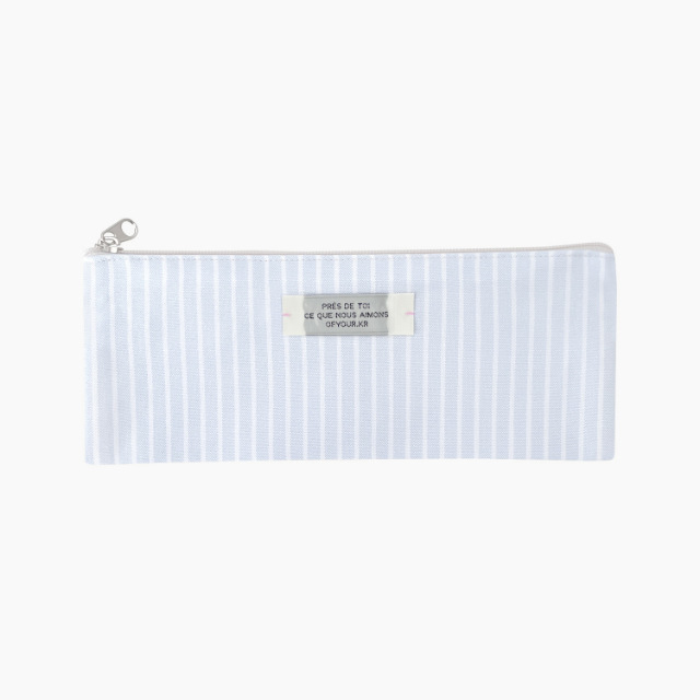Pencil Case, Baby Blue Stripe