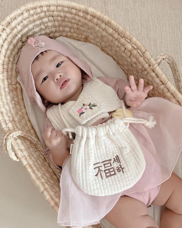 [단면자수] 자수이니셜 복주머니/ 용돈주머니(리뉴얼ver.)