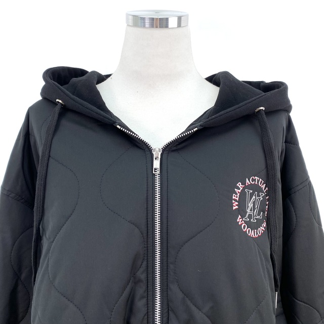 [새상품] 우알롱 퀄티드 후드 자켓