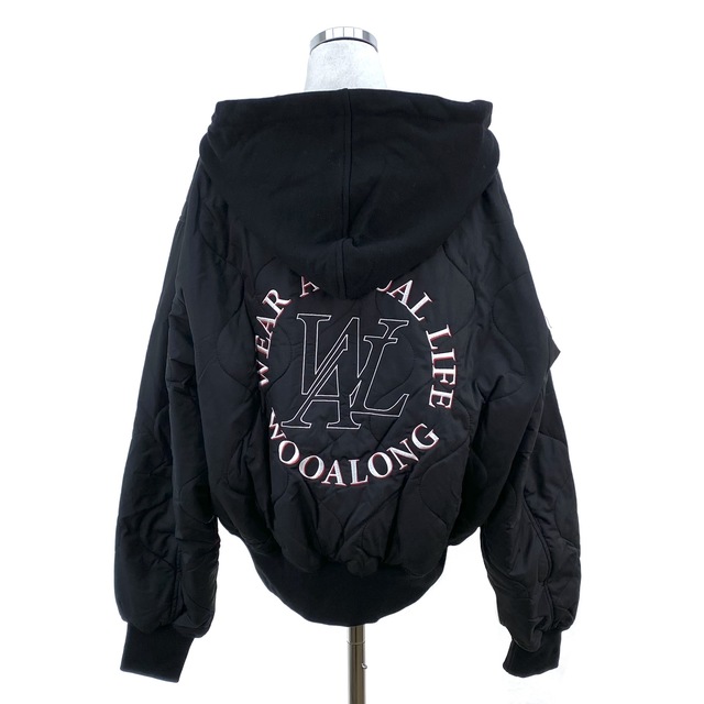 [새상품] 우알롱 퀄티드 후드 자켓