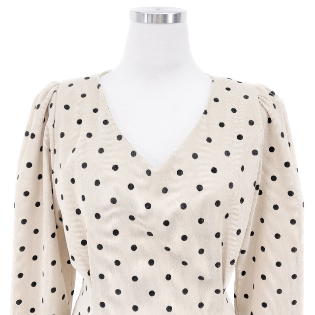 [빈티지] 도트 브이넥 롱 원피스