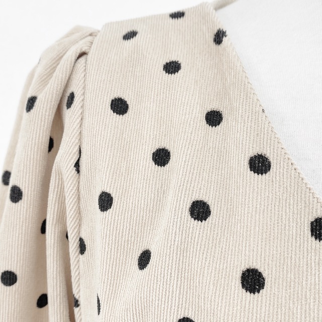 [빈티지] 도트 브이넥 롱 원피스