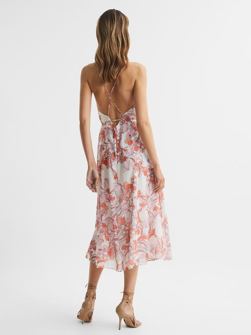 REISS PIPPA FLORAL PRINTED MIDI DRESS