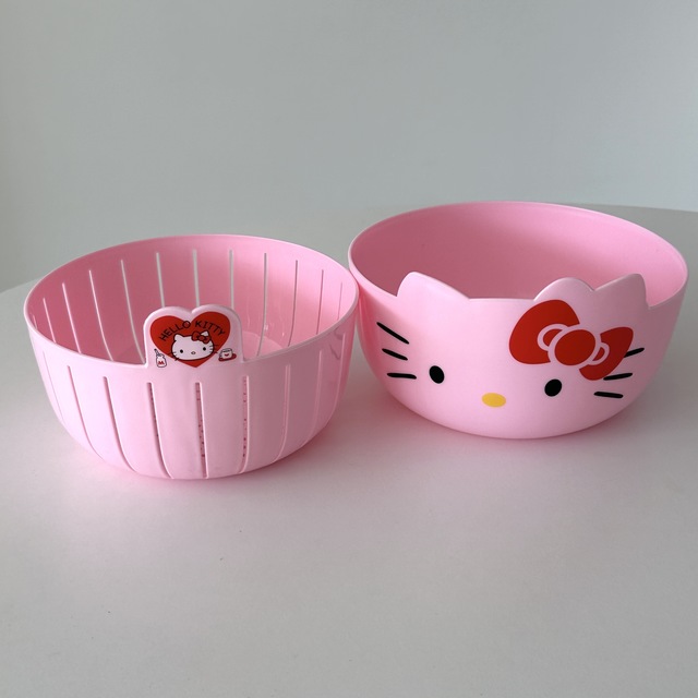 키티 야채 채반(핑크)