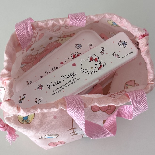 키티 리본 2단 도시락(600ml)