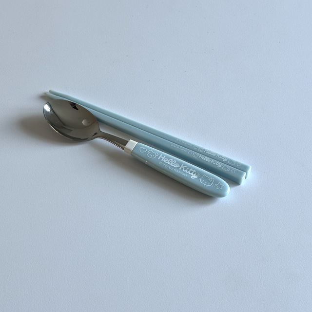 키티 고전 블루밍 수저케이스set