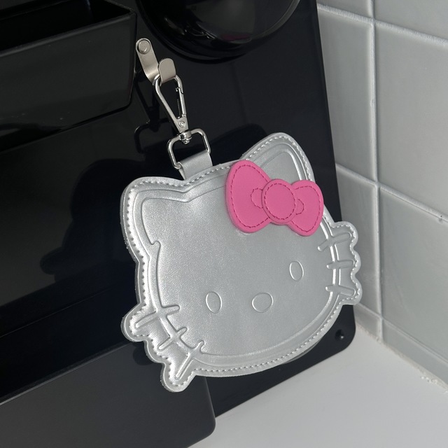 키티 실버 카드 키링