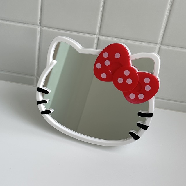 키티 수납바구니 탁상 미러(*미세스크래치상품)