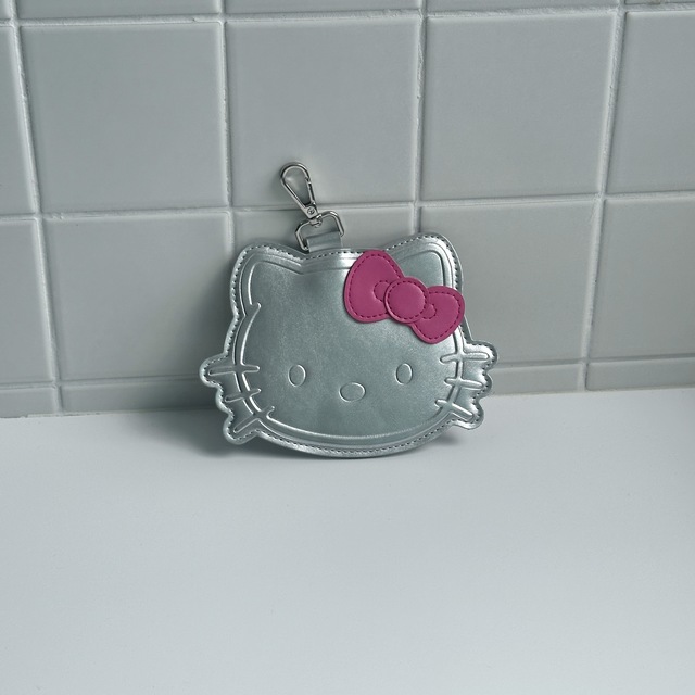 키티 실버 카드 키링