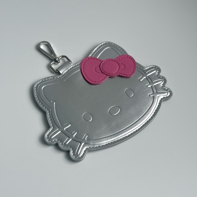 키티 실버 카드 키링