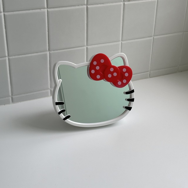 키티 수납바구니 탁상 미러(*미세스크래치상품)