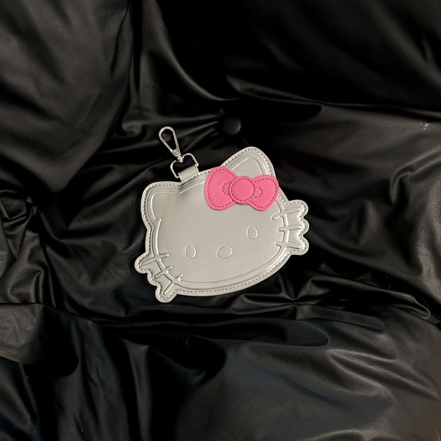 키티 실버 카드 키링