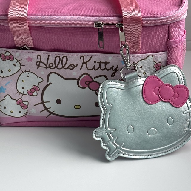 키티 실버 카드 키링