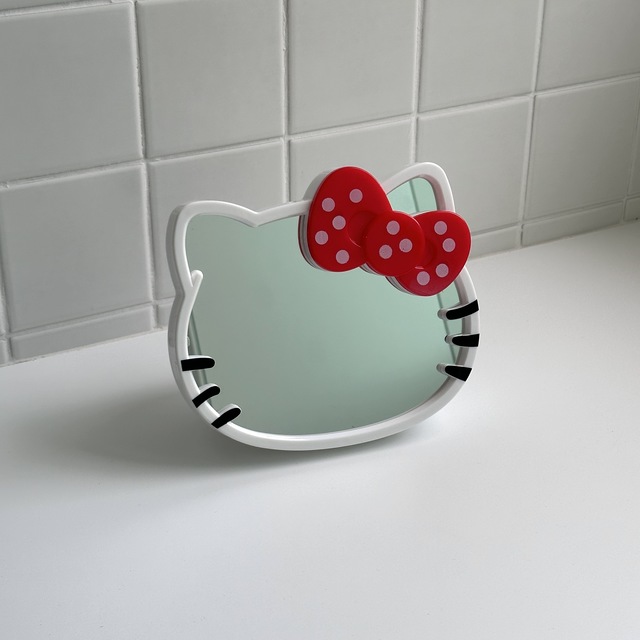 키티 수납바구니 탁상 미러(*미세스크래치상품)