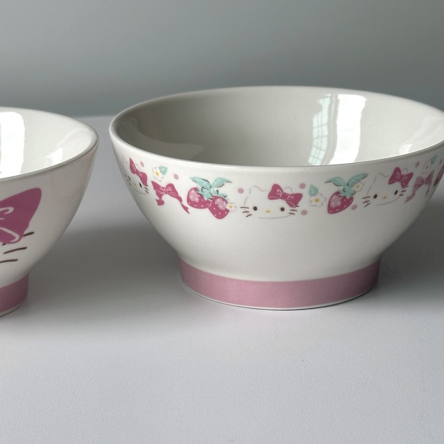 키티 스트로베리 공기 대접 set