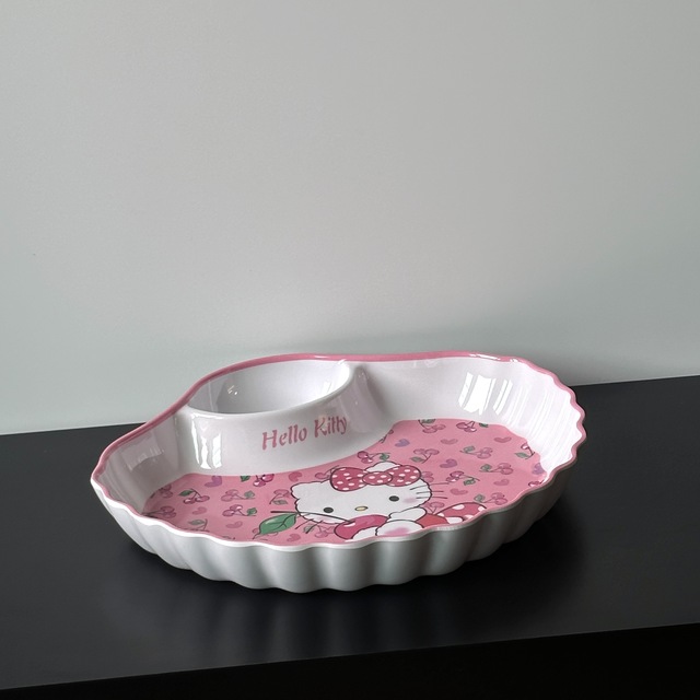 키티 고전 앵두 멜라민 접시