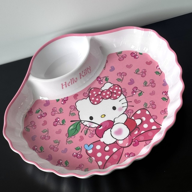 키티 고전 앵두 멜라민 접시