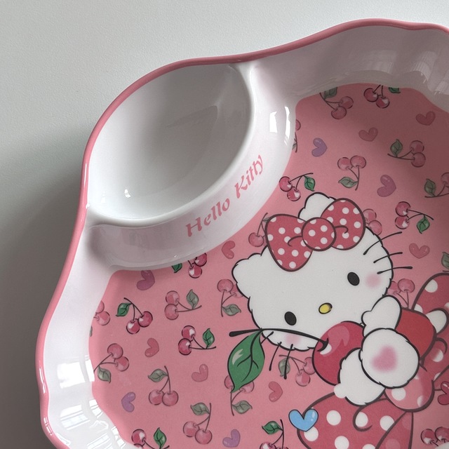 키티 고전 앵두 멜라민 접시