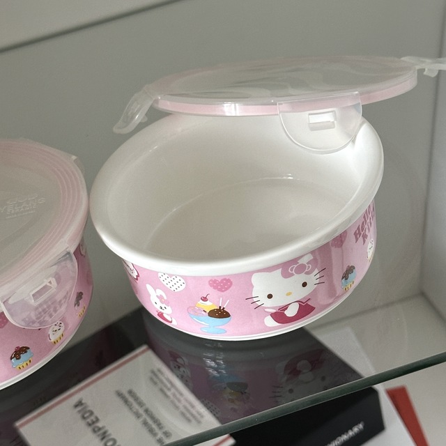 키티 고전 핑크 밀폐용기(250ml)