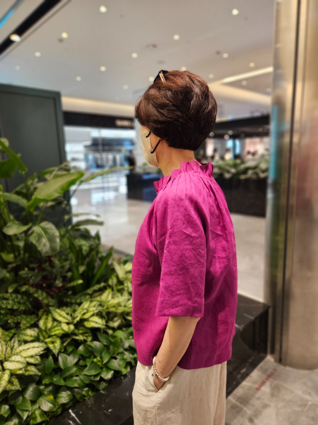 린넨100 셔링 (비비드)(마젠타 소량)