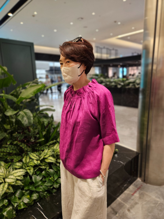 린넨100 셔링 (비비드)(마젠타 소량)