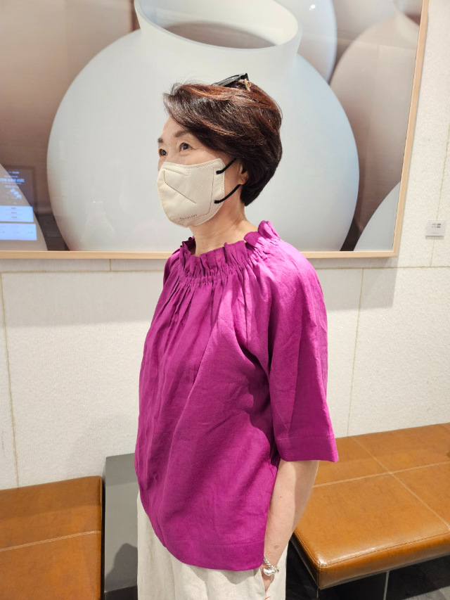 린넨100 셔링 (비비드)(마젠타 소량)