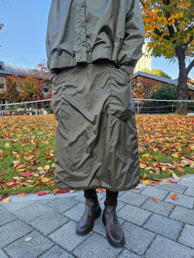 솜본딩 이중지 치마 