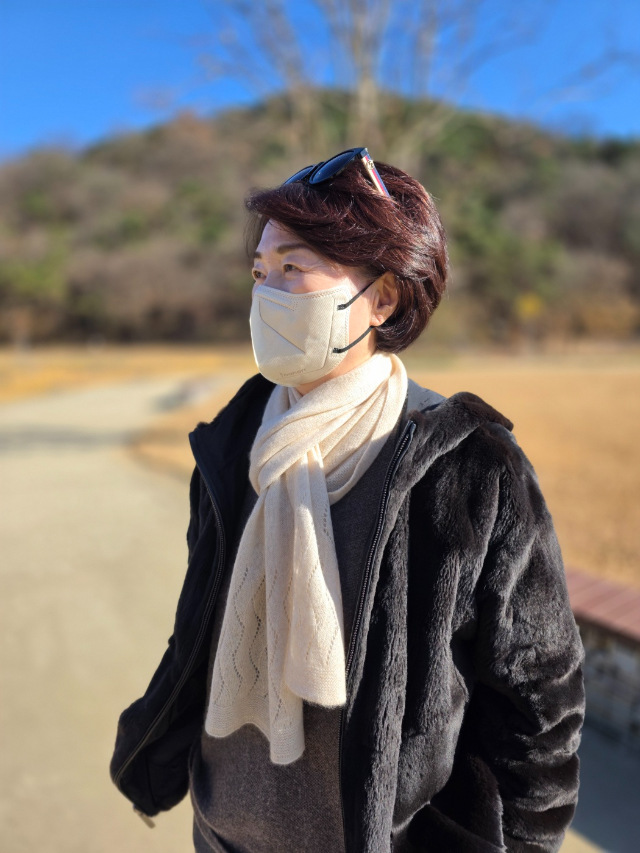 캐시미어100 (하단) 물결 머플러