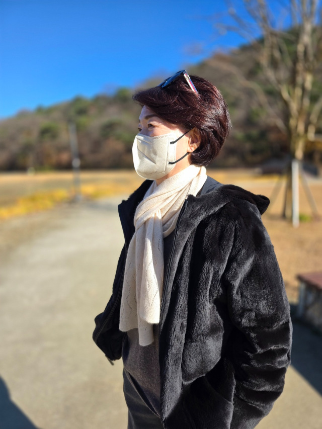 캐시미어100 (하단) 물결 머플러