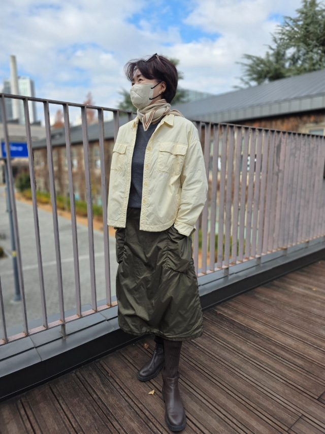 솜본딩 이중지 치마 