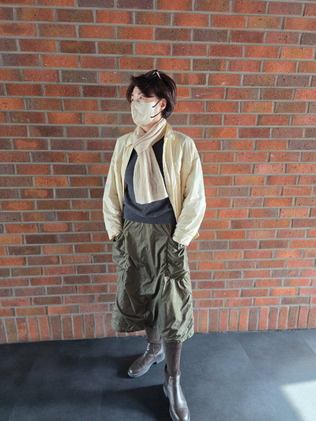 솜본딩 이중지 치마 