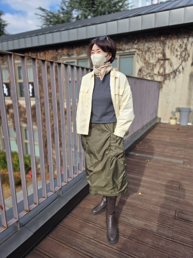 솜본딩 이중지 치마 