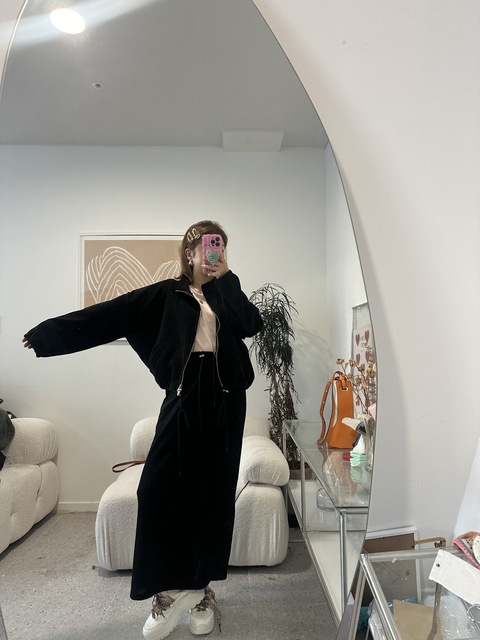 카인  집업 골덴 스커트세트