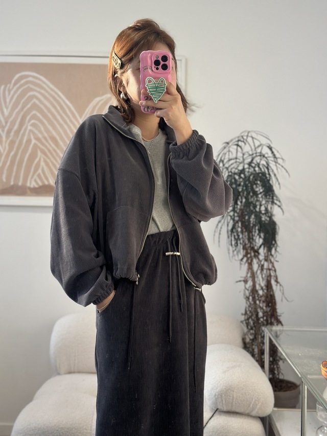 카인  집업 골덴 스커트세트